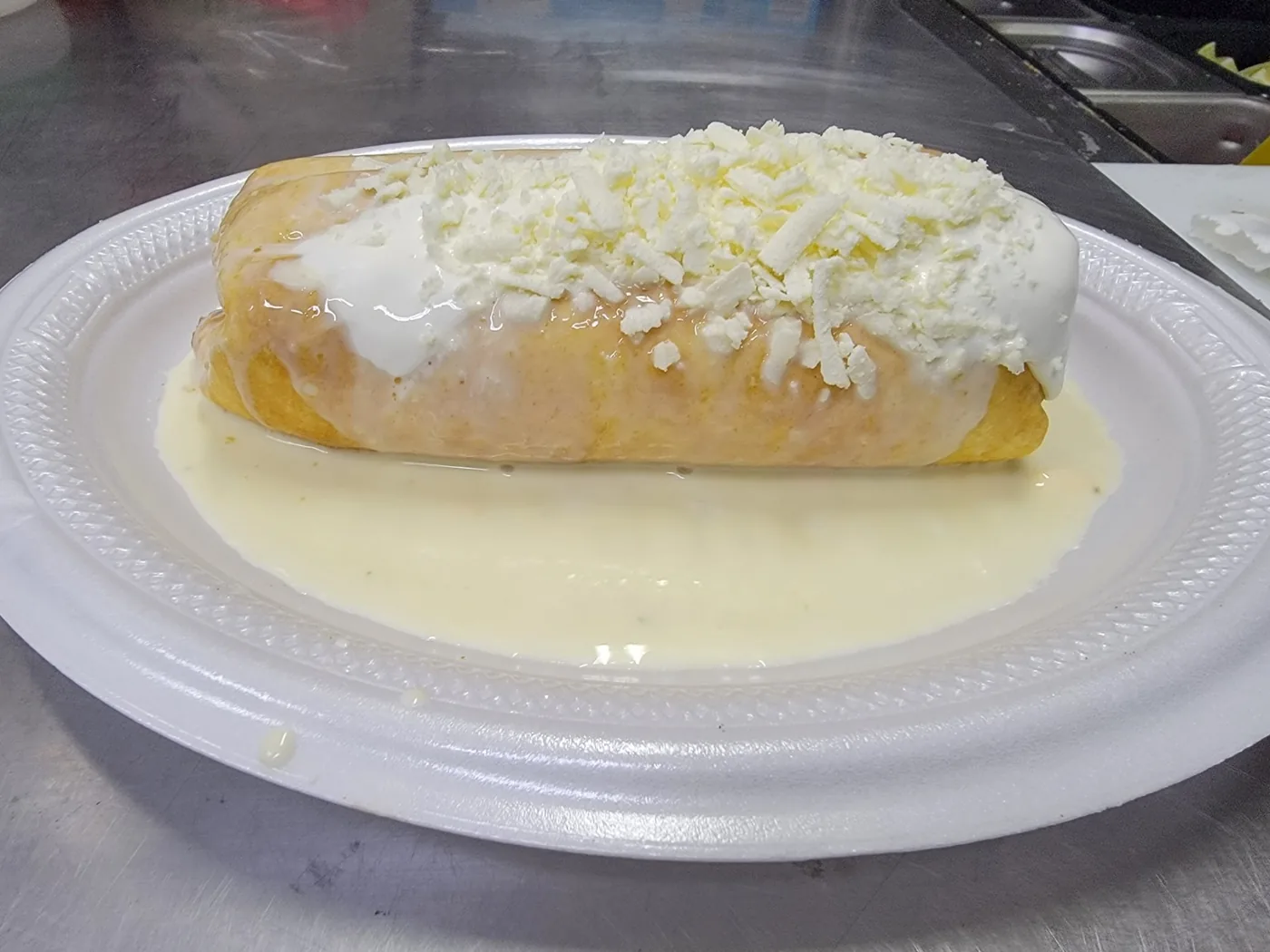 Mexican chimichanga plate