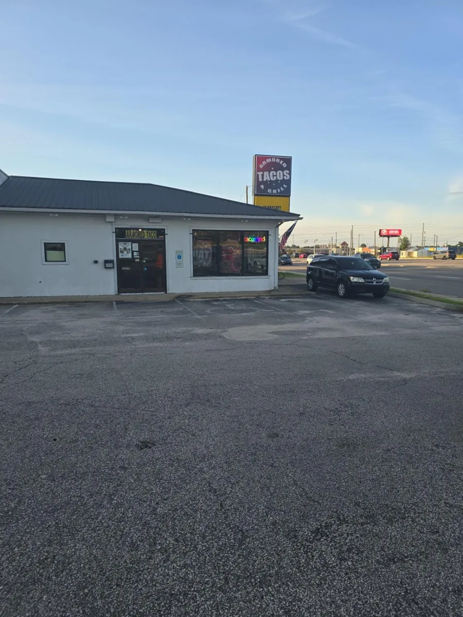 Armored Tacos and Grill Mexican restaurant exterior in Spring Lake NC near Fort Bragg